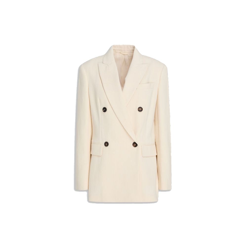 Brunello Cucinelli White Cotton Blazer for Women