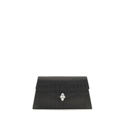 Alexander McQueen Black Calf Leather Bos Taurus Shoulder Bag
