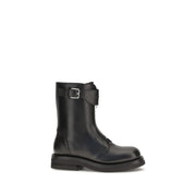 Alexander McQueen Black Calf Leather Bos Taurus Lace-Up Boots