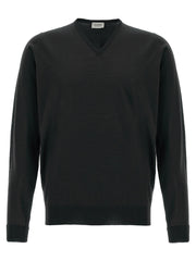 JOHN SMEDLEY Black Merino Wool Cardigan