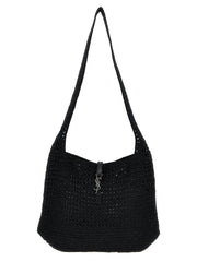 Saint Laurent Black Raffia Tote Bag