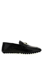 Fendi Black Lamb Leather Slip-On Loafers