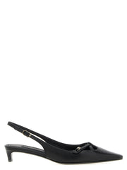 Dolce & Gabbana Black Lamb Leather Mid Heel Pumps