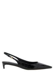Dolce & Gabbana Black Calfskin Mid Heel Pumps