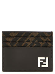 Fendi Brown Calf Leather Bos Taurus Cardholder