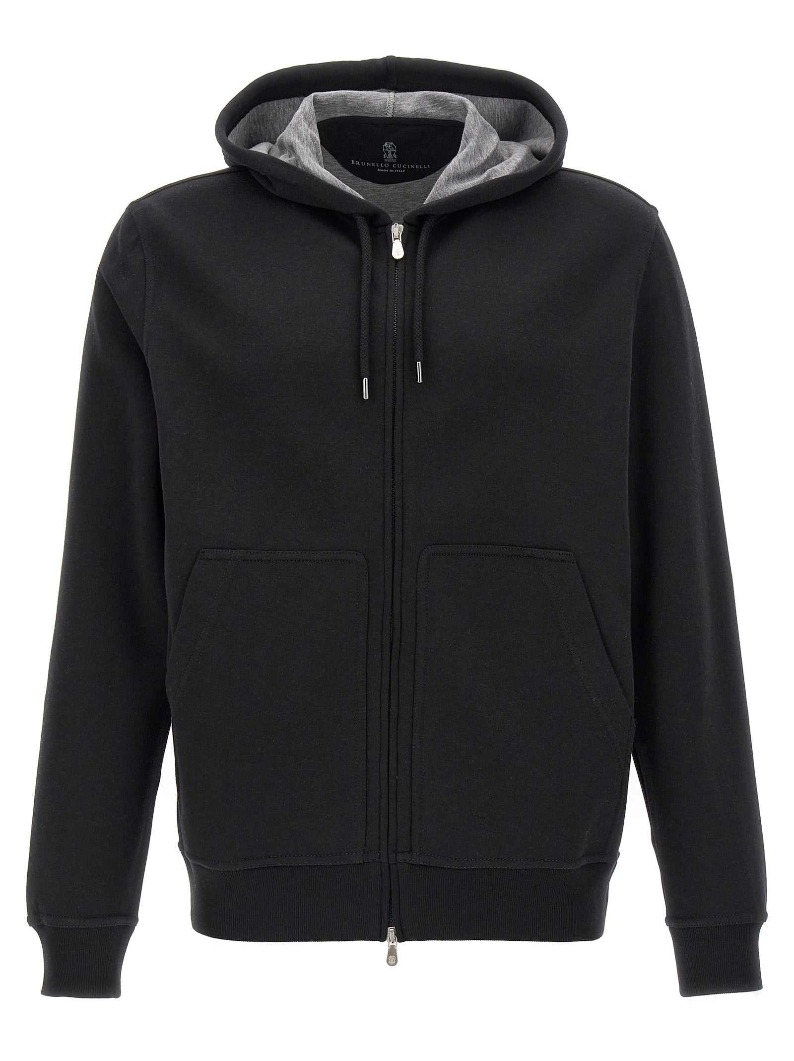 Brunello Cucinelli Black Cotton Sweatshirt for Men