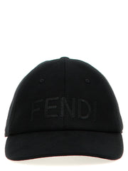 Fendi Black Cotton Cap (Baseball Hat)