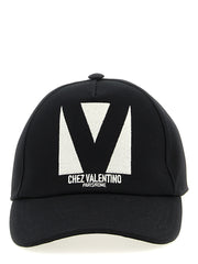 Valentino Garavani Black Cotton Cap (Baseball Hat)