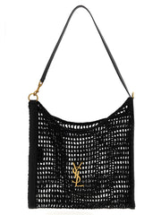 Saint Laurent Black Raffia Shoulder Bag