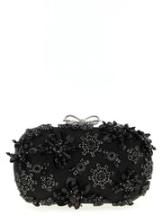 Self-Portrait Black Polyester Clutch Bag