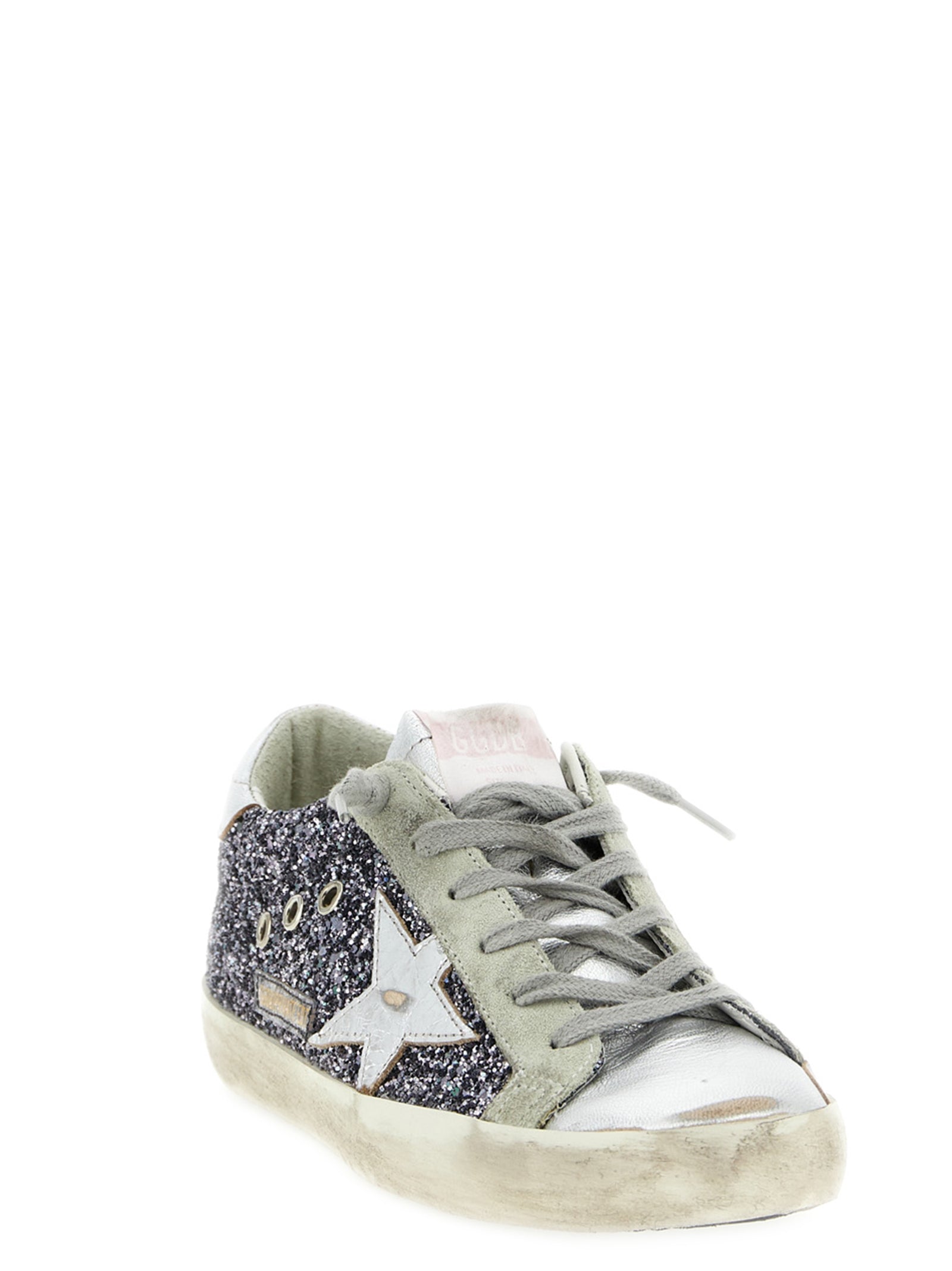 Golden Goose Silver Leather Low Top Sneakers
