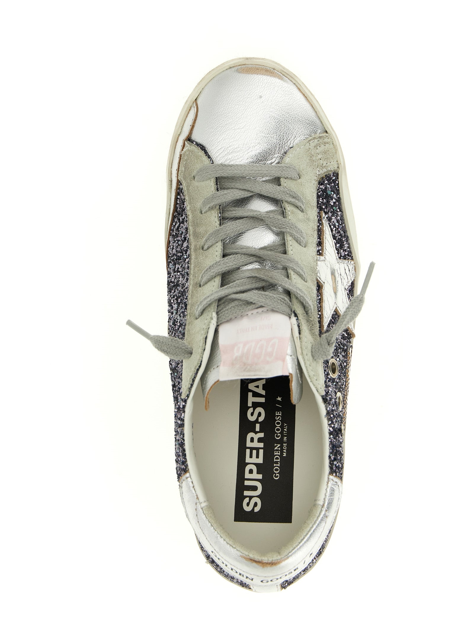 Golden Goose Silver Leather Low Top Sneakers