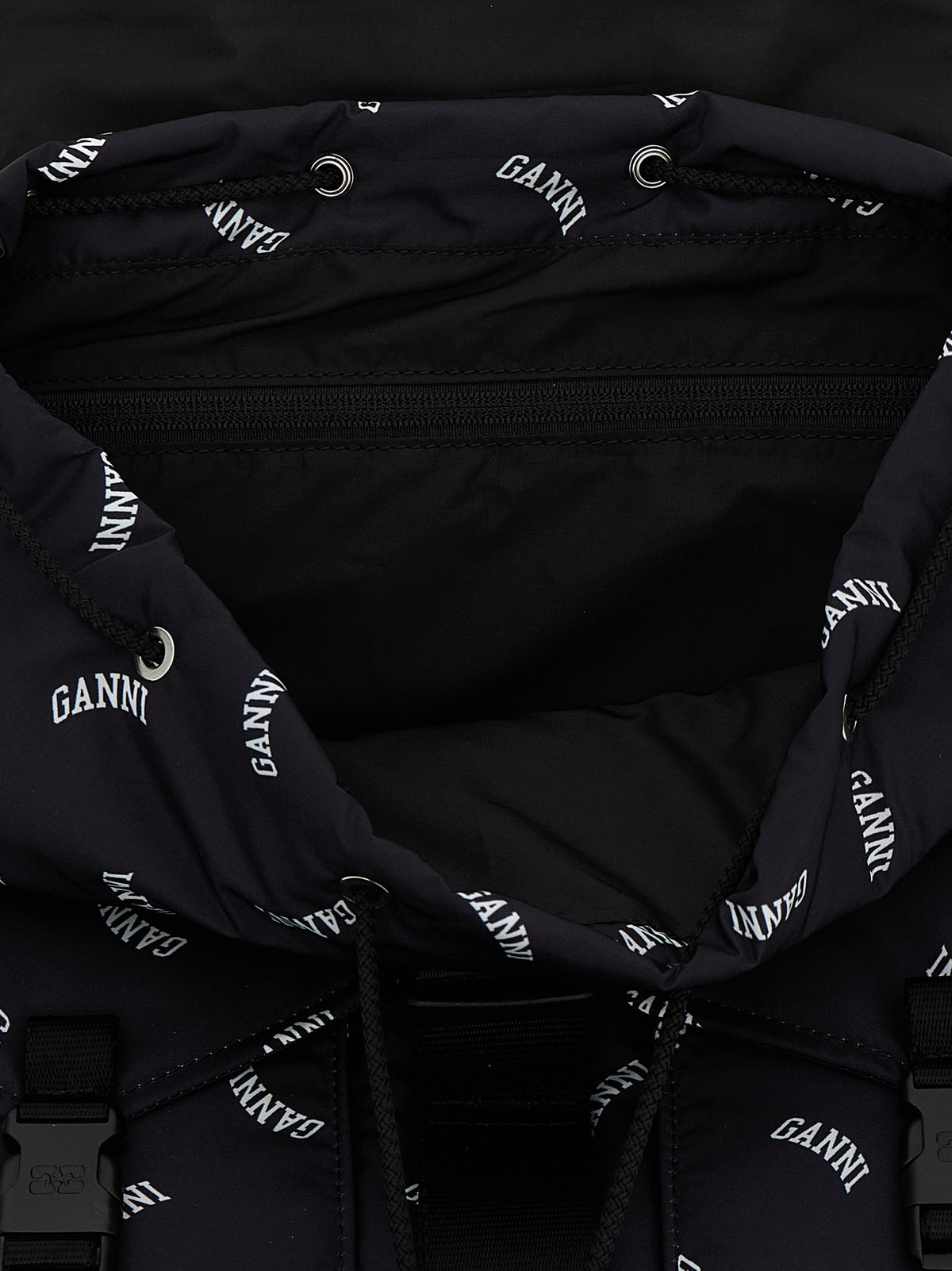 Ganni Black Polyester Backpack