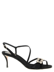 Roger Vivier Black Viscose Stiletto Heel Sandals