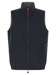 Kiton Blue Cotton Sleeveless Jacket