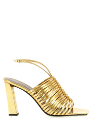 Giuseppe Zanotti Gold Calfskin Stiletto Heel Sandals