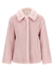 Max Mara Multicolor Alpaca Leather Coat