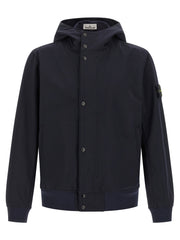 Stone Island Blue Polyester Shell Jacket