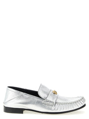 Versace Silver Lamb Leather Slip-On Loafers