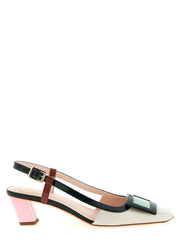 Roger Vivier Multicolor Calfskin Mid Heel Pumps