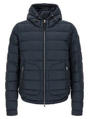 Moncler Blue Polyester Full-Length Jacket