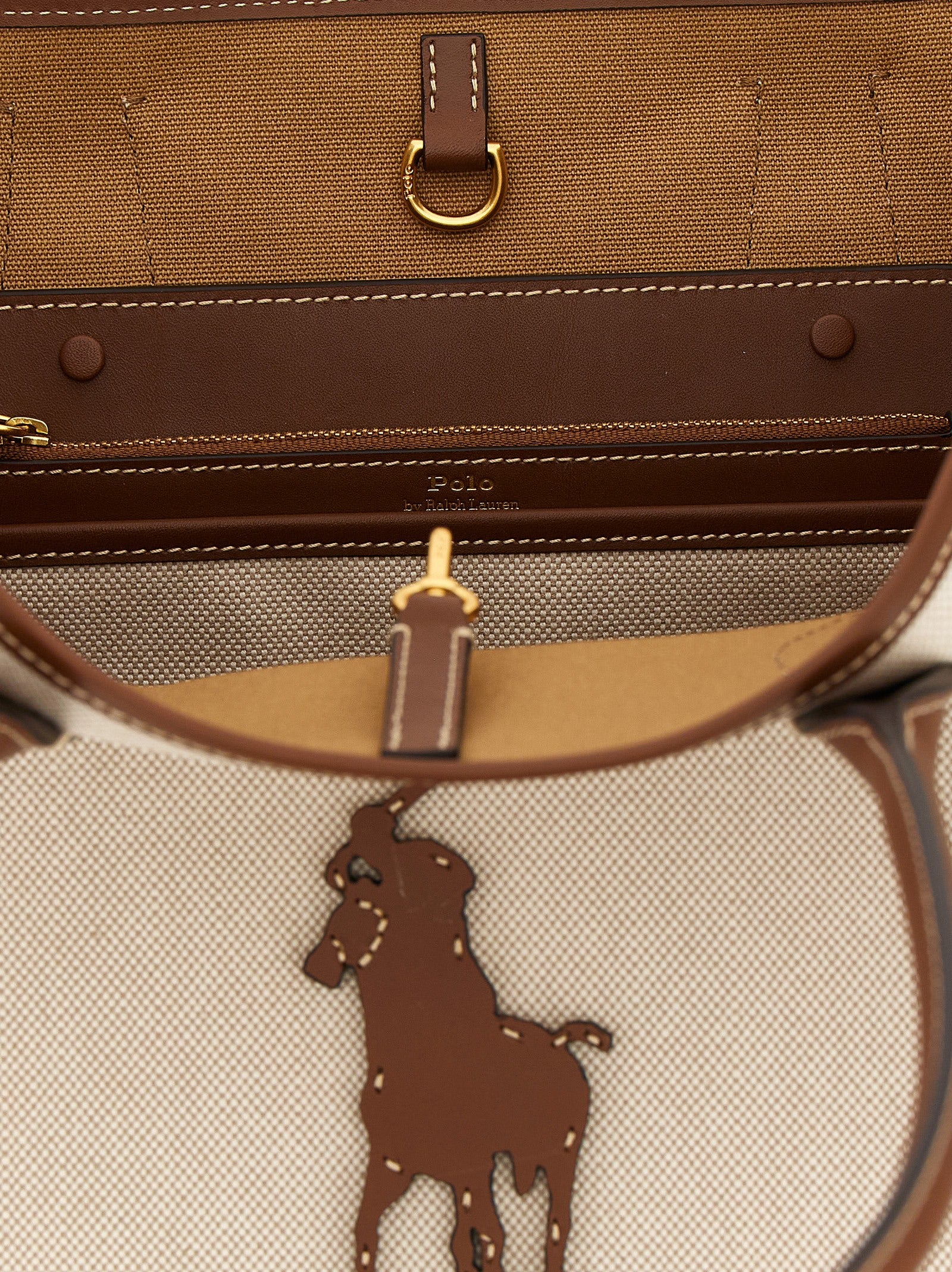 Polo Ralph Lauren Brown Cotton Tote Bag