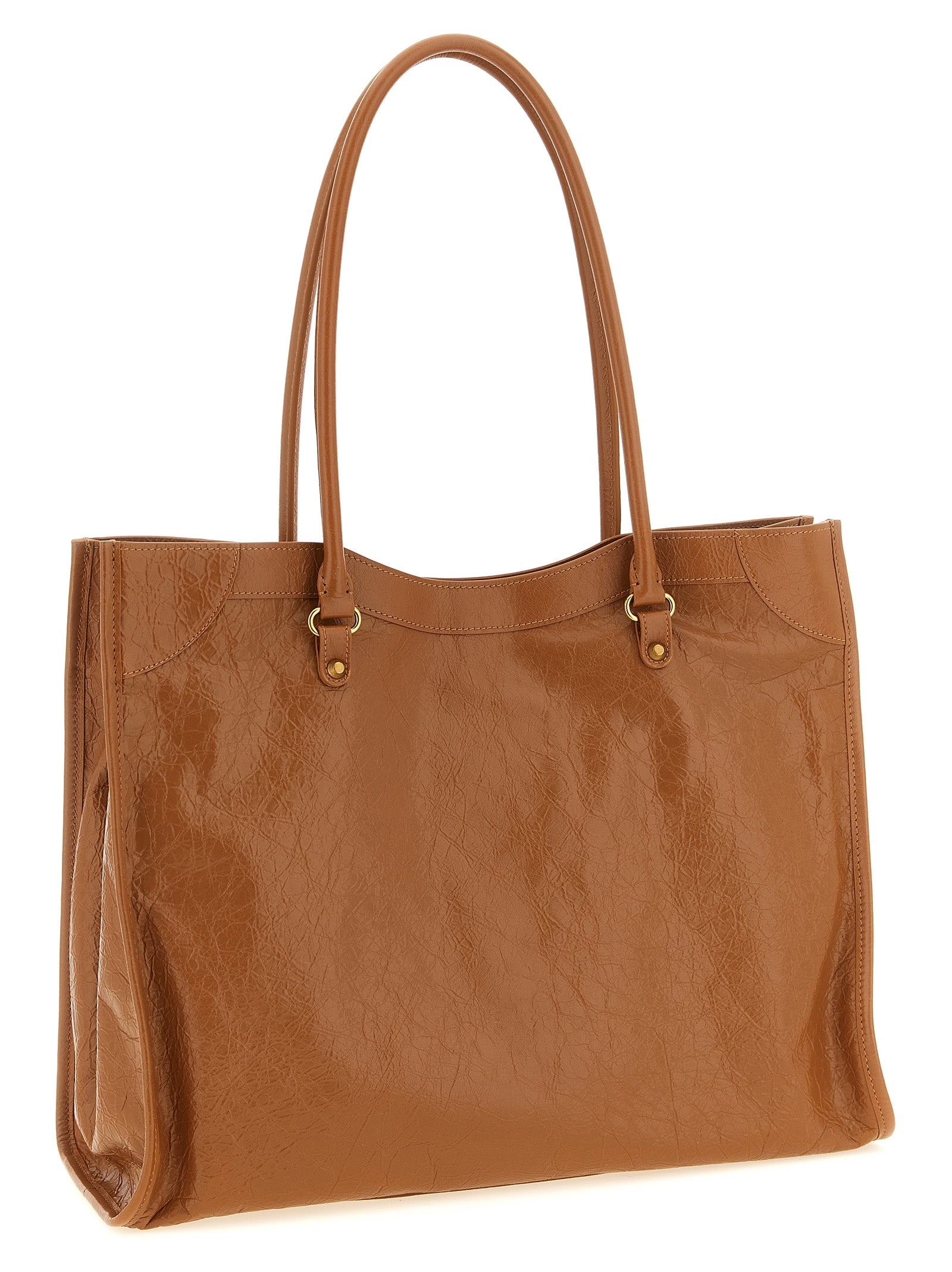 Balenciaga Brown Lamb Leather Shoulder Bag
