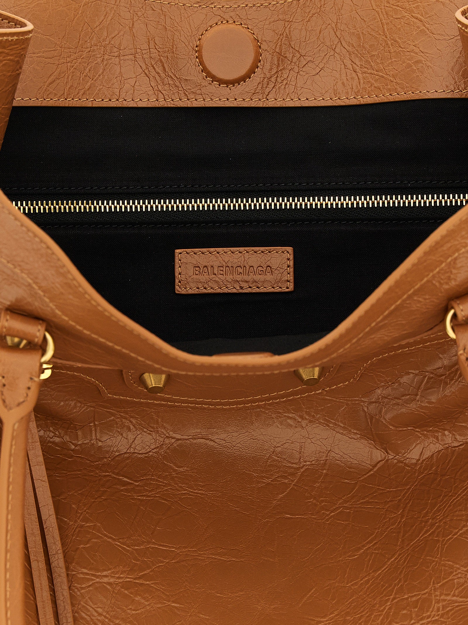 Balenciaga Brown Lamb Leather Shoulder Bag