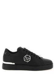 Philipp Plein Black Calfskin Low Top Sneakers