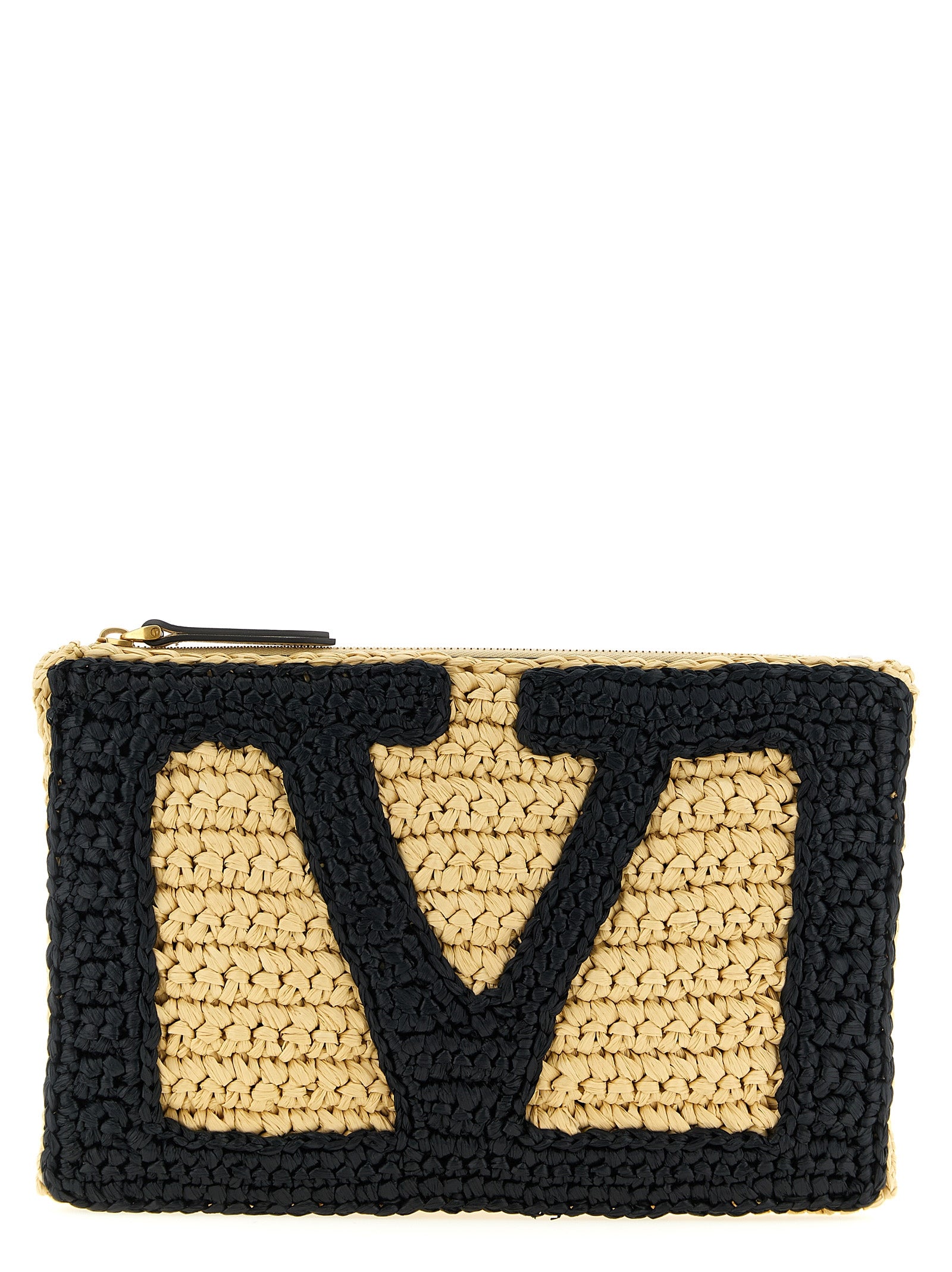 Valentino Garavani Black Viscose Clutch Bag