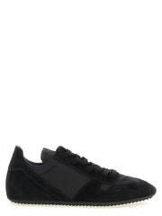 Rick Owens Black Calfskin Athletic Sneakers