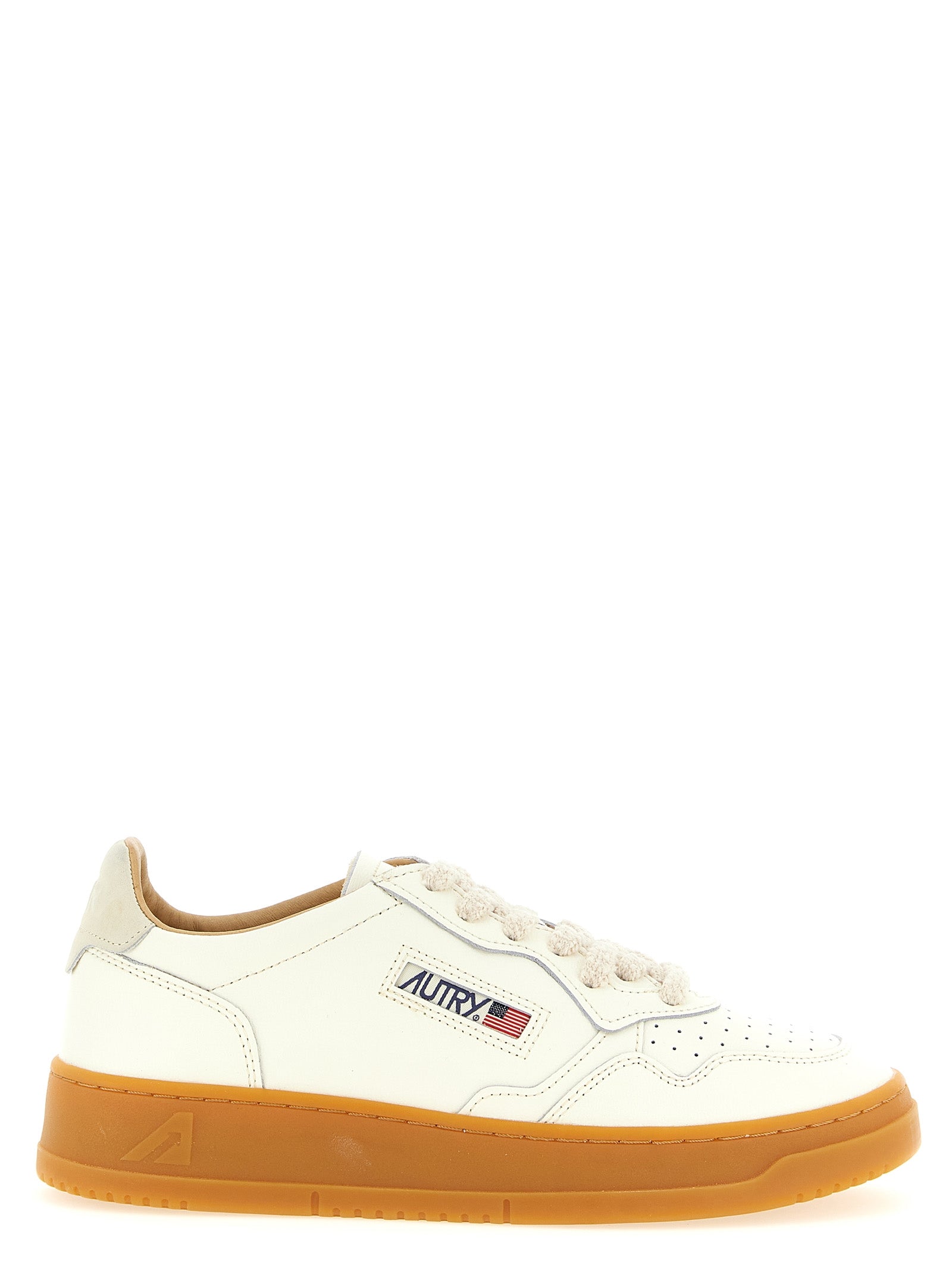 Autry Beige Cowhide Low Top Sneakers