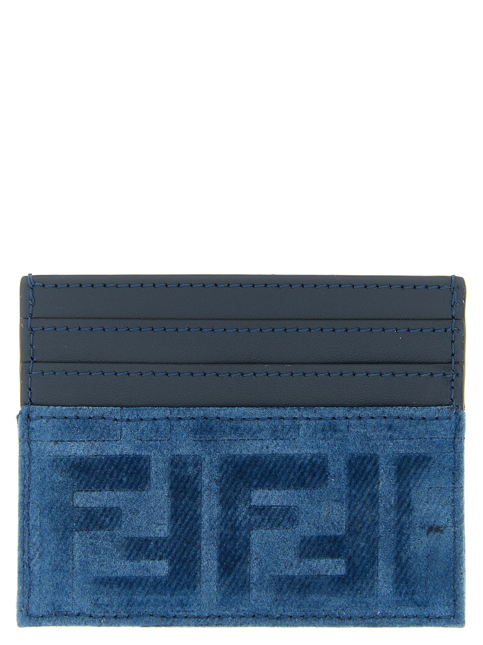 Fendi Blue Cotton Cardholder