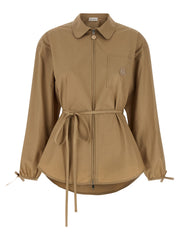 Moncler Beige Cotton Full-Length Jacket