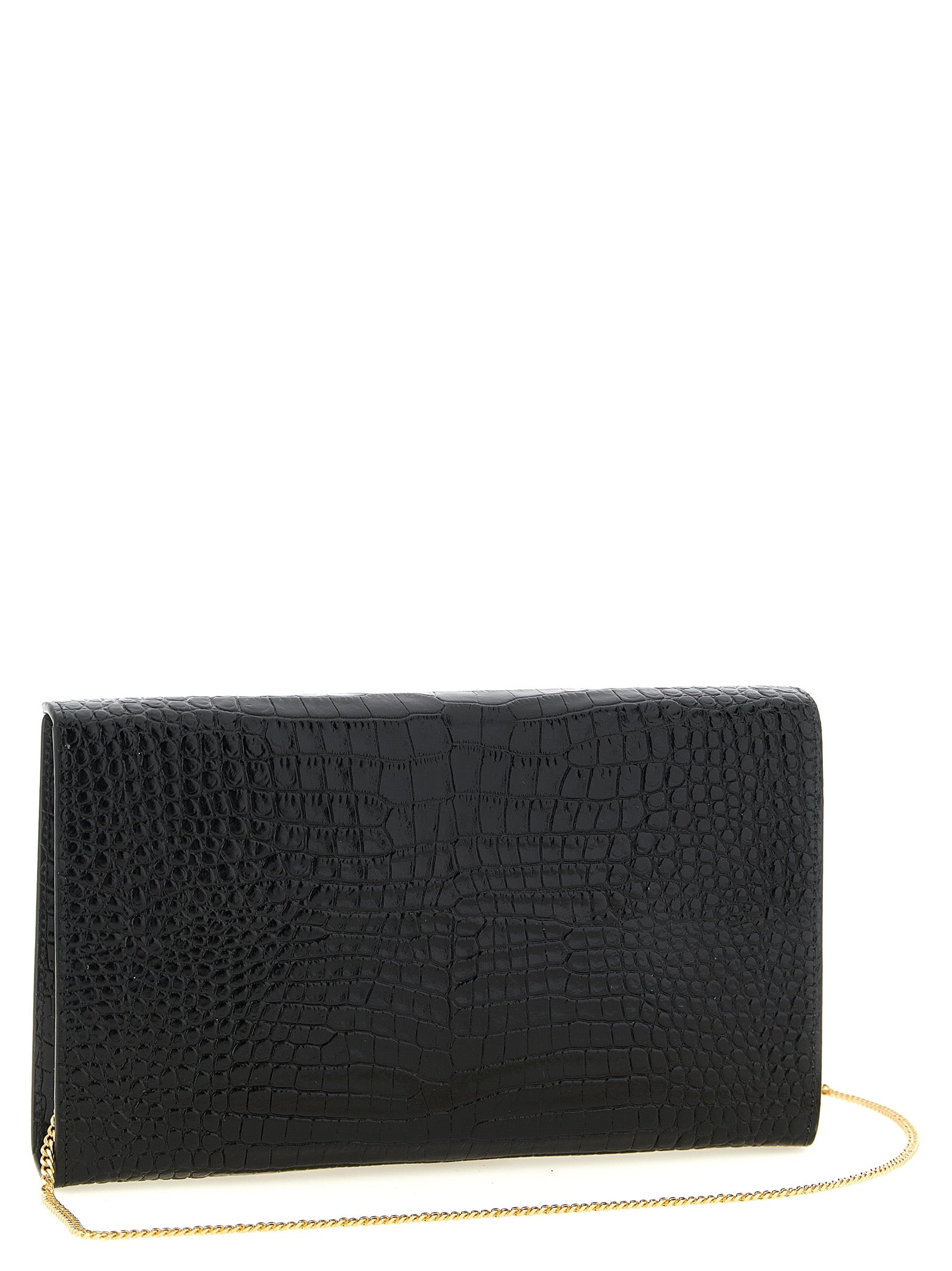 Giuseppe Zanotti Black Calfskin Clutch Bag