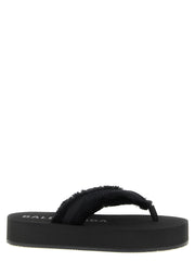 Balenciaga Black Viscose Slides