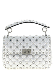 Valentino Garavani Silver Lamb Leather Shoulder Bag