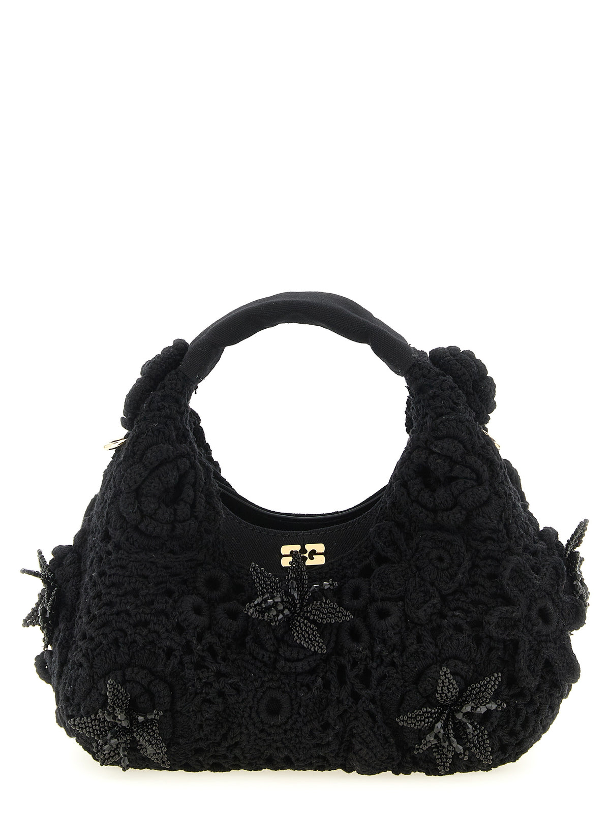 Ganni Black Organic Cotton Handbag