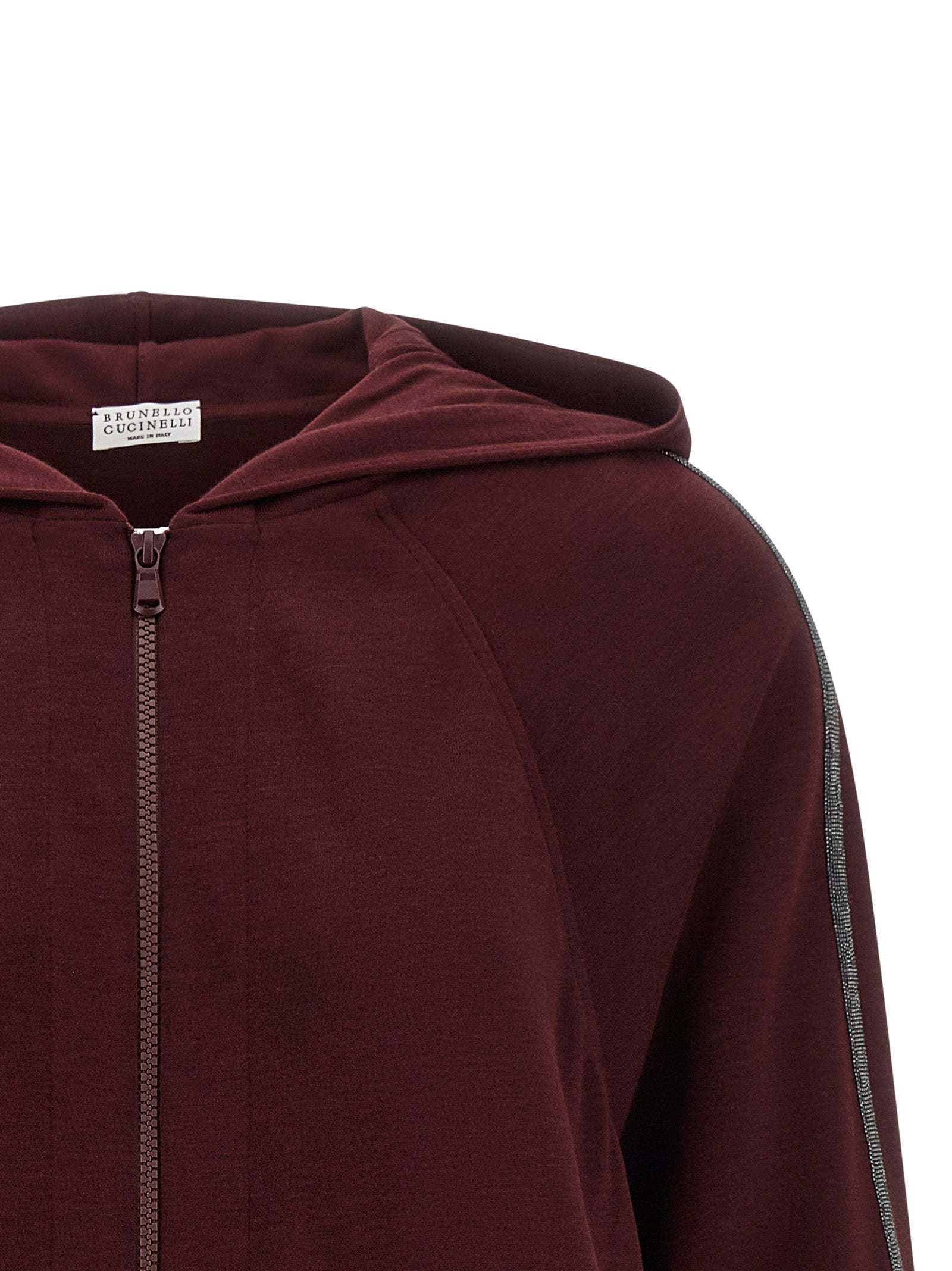 Brunello Cucinelli Bordeaux Cotton Sweatshirt for Women