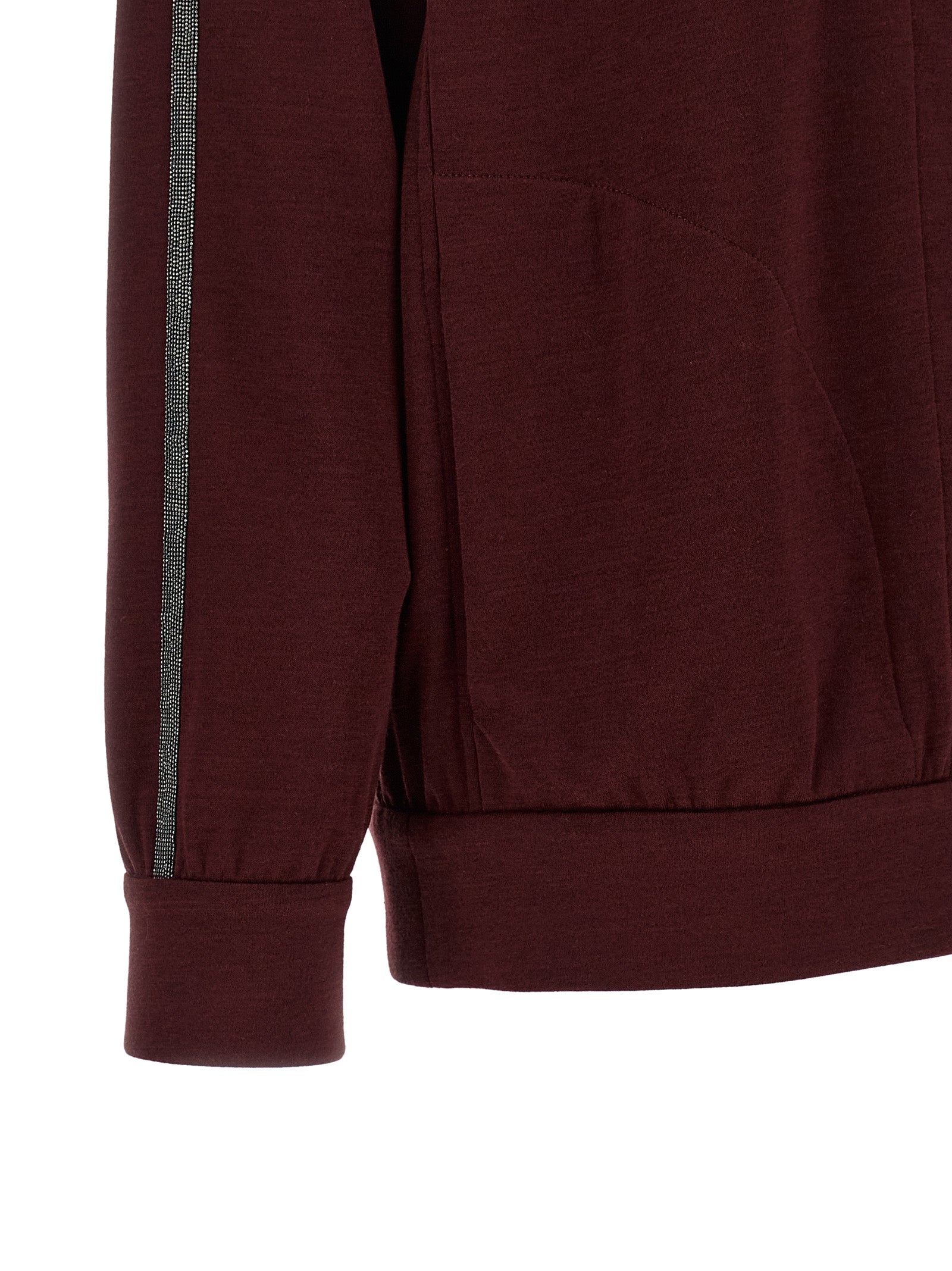 Brunello Cucinelli Bordeaux Cotton Sweatshirt for Women