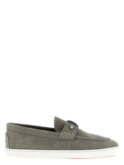 Christian Louboutin Gray Calfskin Slip-On Loafers