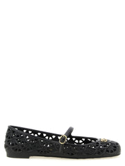 Valentino Garavani Black Polyvinyl Ballet Flats