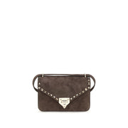 Valentino Garavani Brown Suede Leather Shoulder Bag