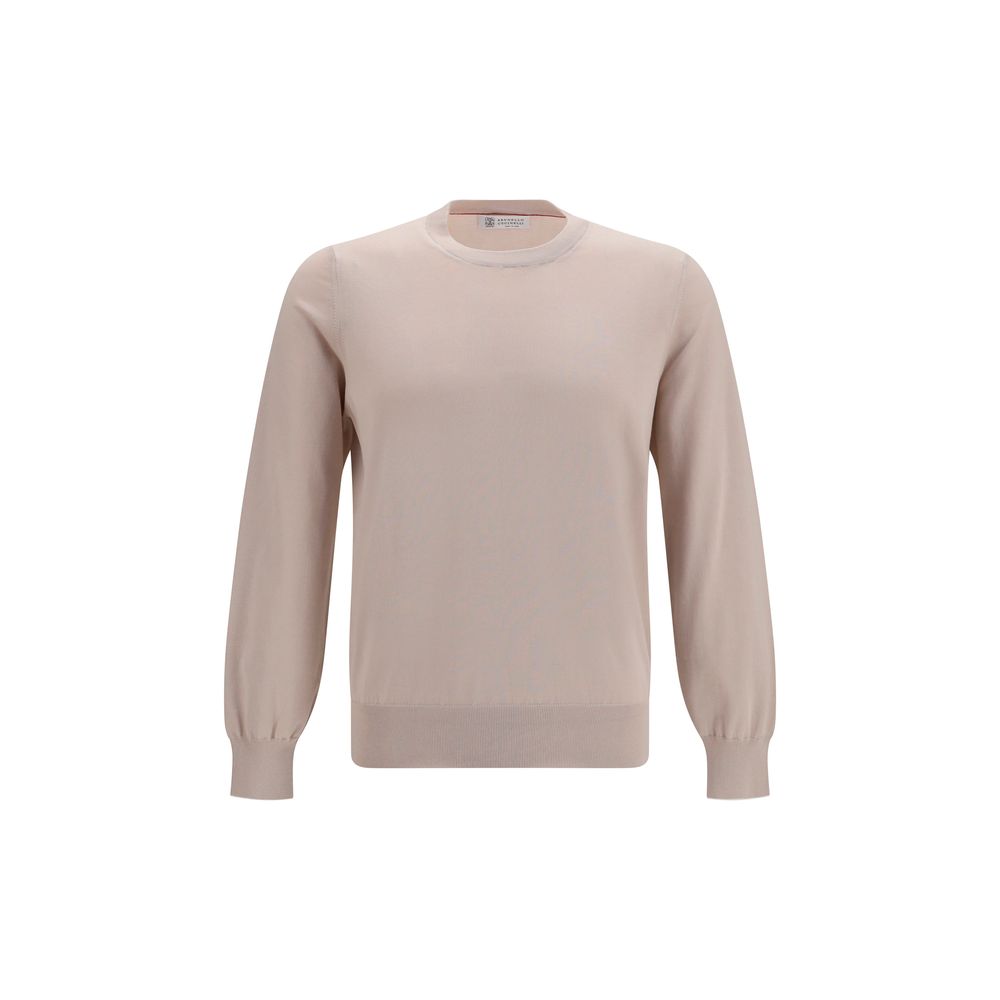 Brunello Cucinelli Beige Cotton Sweatshirt for Men