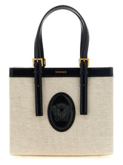 Versace Beige Linen Tote Bag