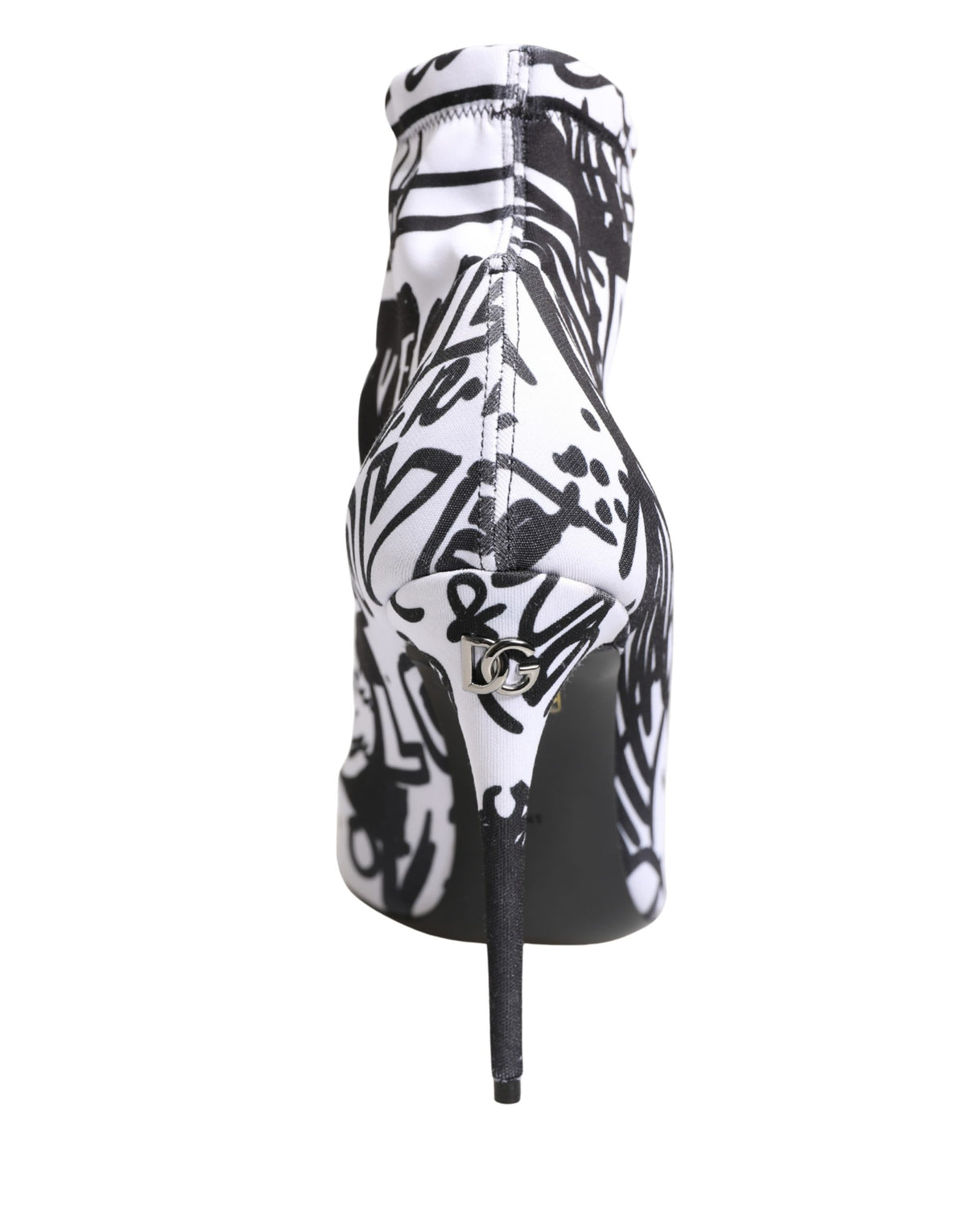 Dolce & Gabbana White Graffiti Stretch Ankle Boots Shoes for Women