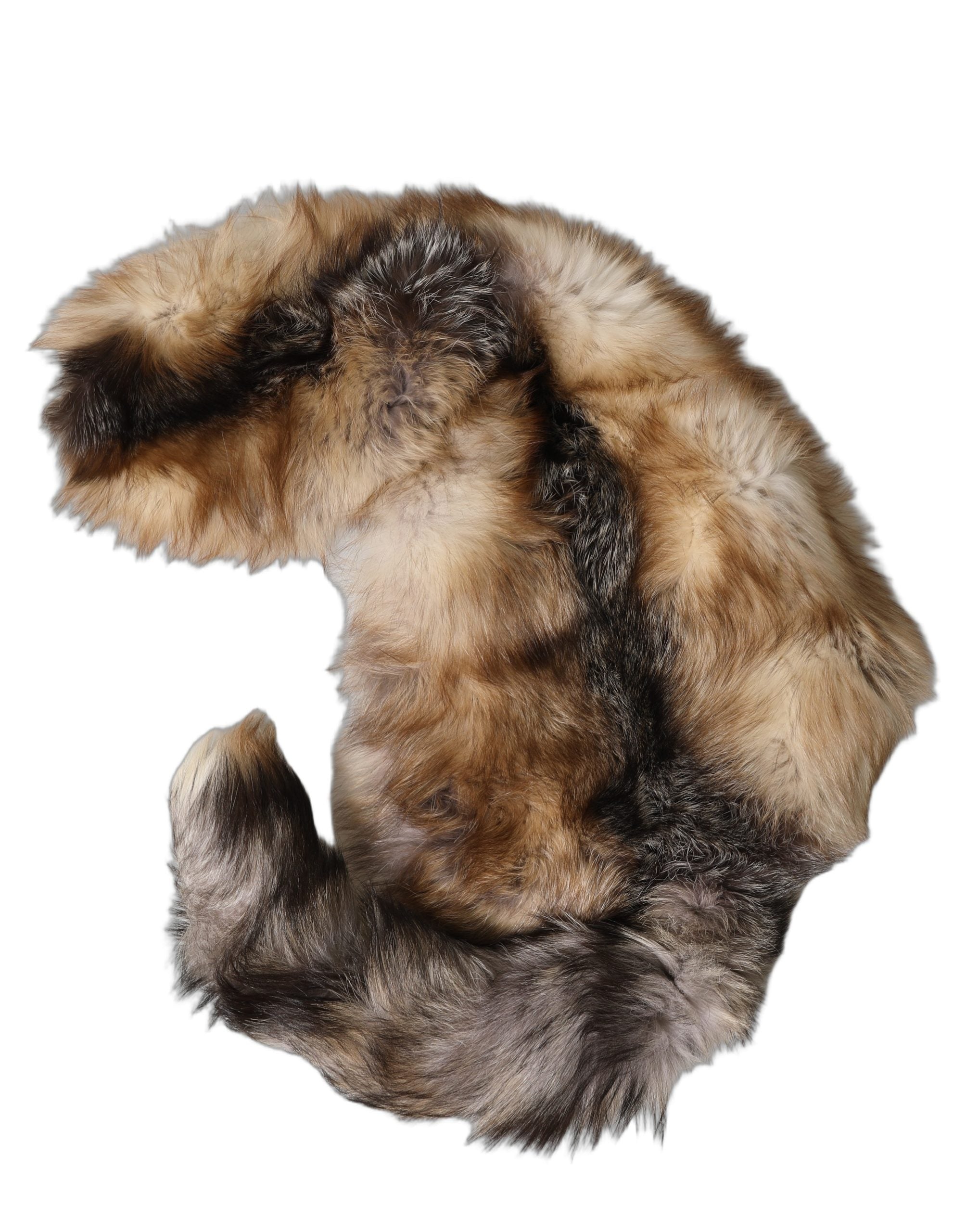 Dolce & Gabbana Brown Frost Fox Fur Neck Warmer Winter Scarf for Women