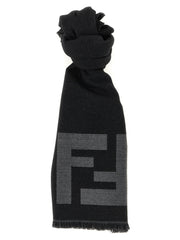 Fendi Black Virgin Wool Scarf