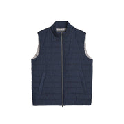 Herno Blue Linen Sleeveless Jacket
