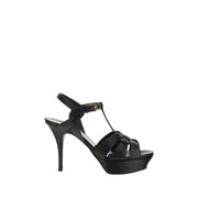 Saint Laurent Black Calf Leather Bos Taurus Platform Sandals
